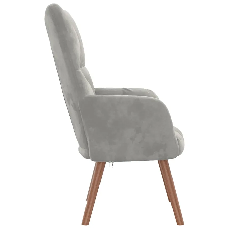 Chaise de relaxation Gris clair Velours - 4
