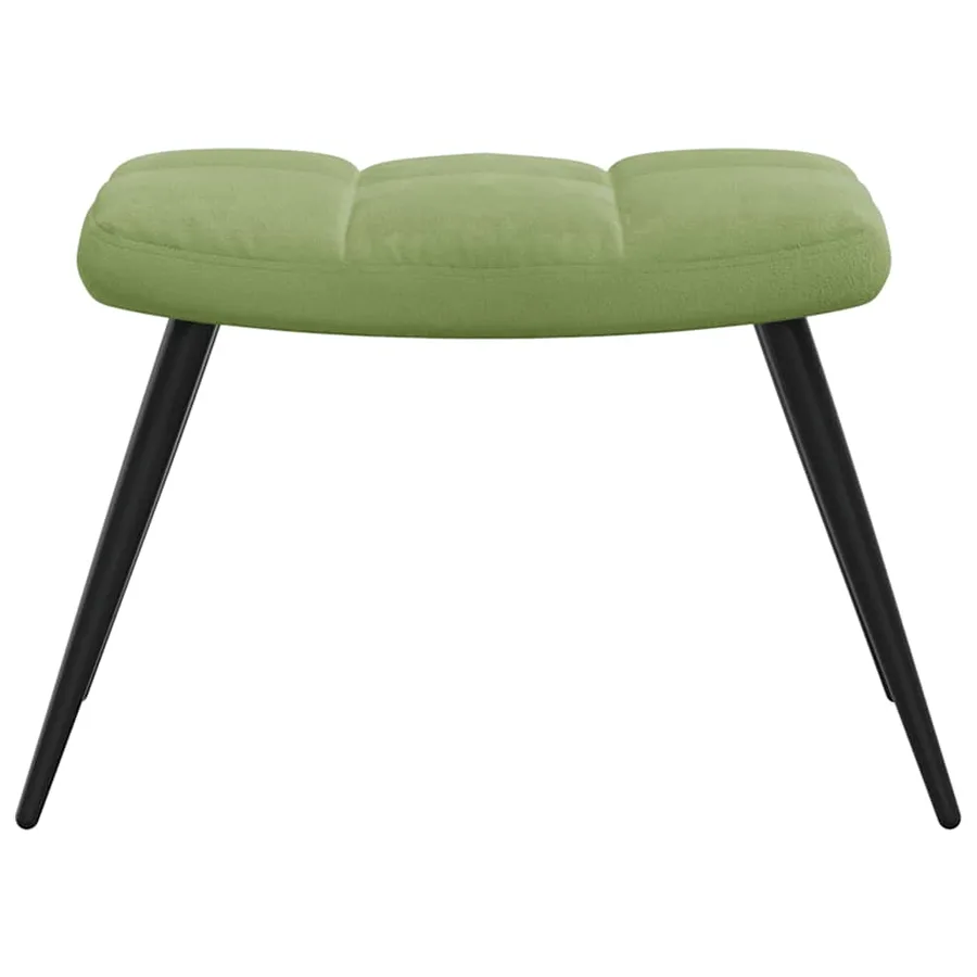 Chaise de relaxation avec tabouret Vert clair Velours - 7