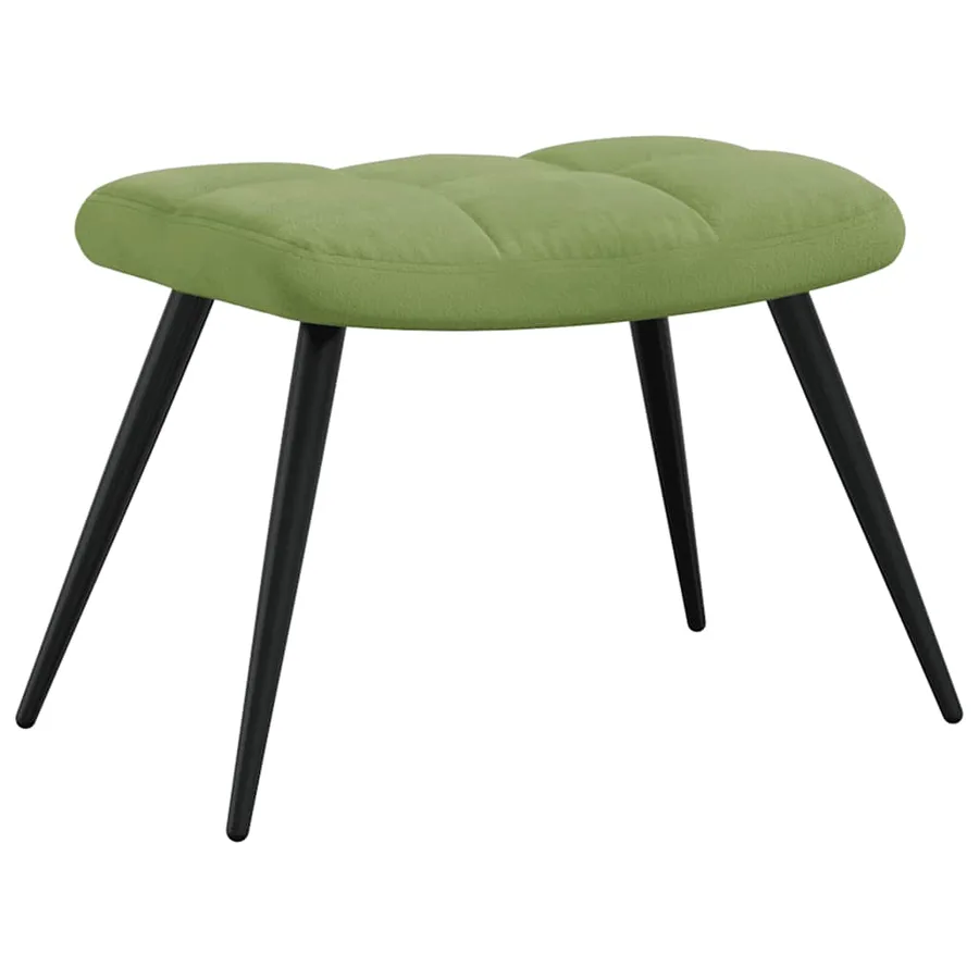 Chaise de relaxation avec tabouret Vert clair Velours - 8