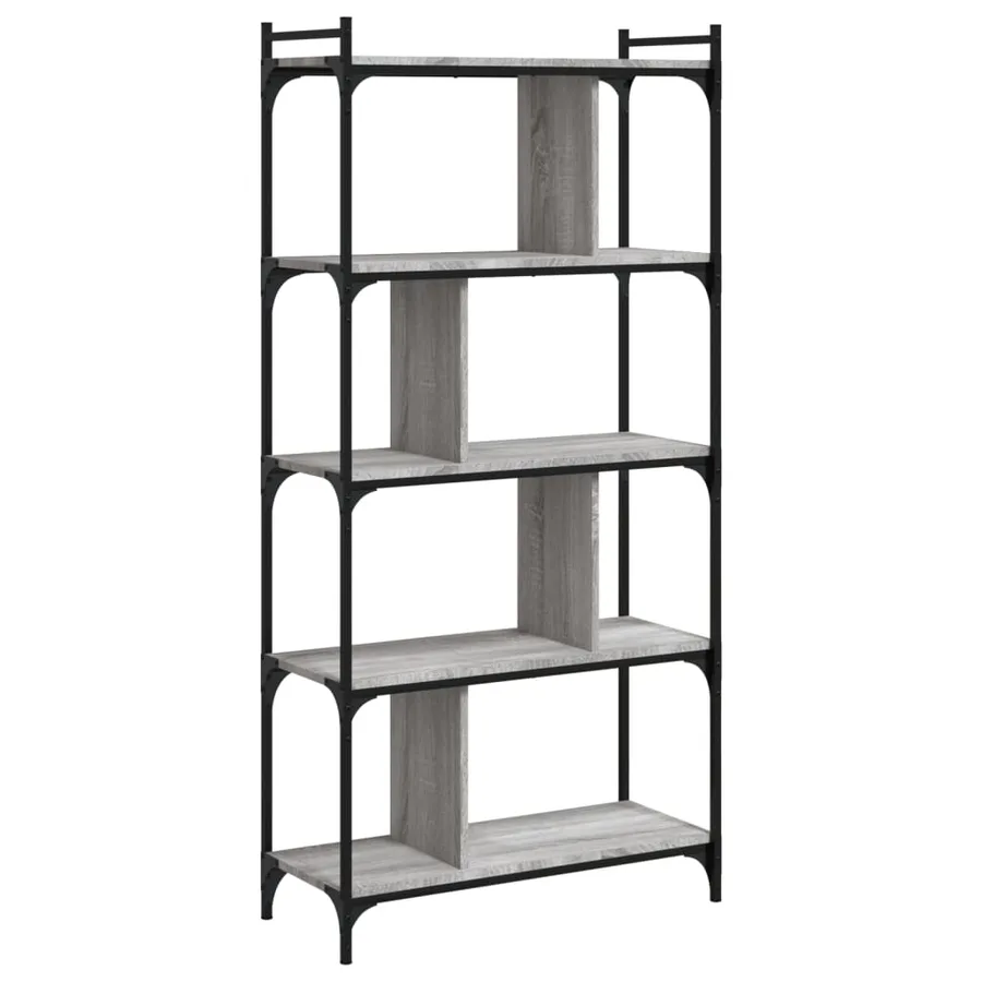 Bibliothèque 5 niveaux sonoma gris 76x32x158 cm - 2