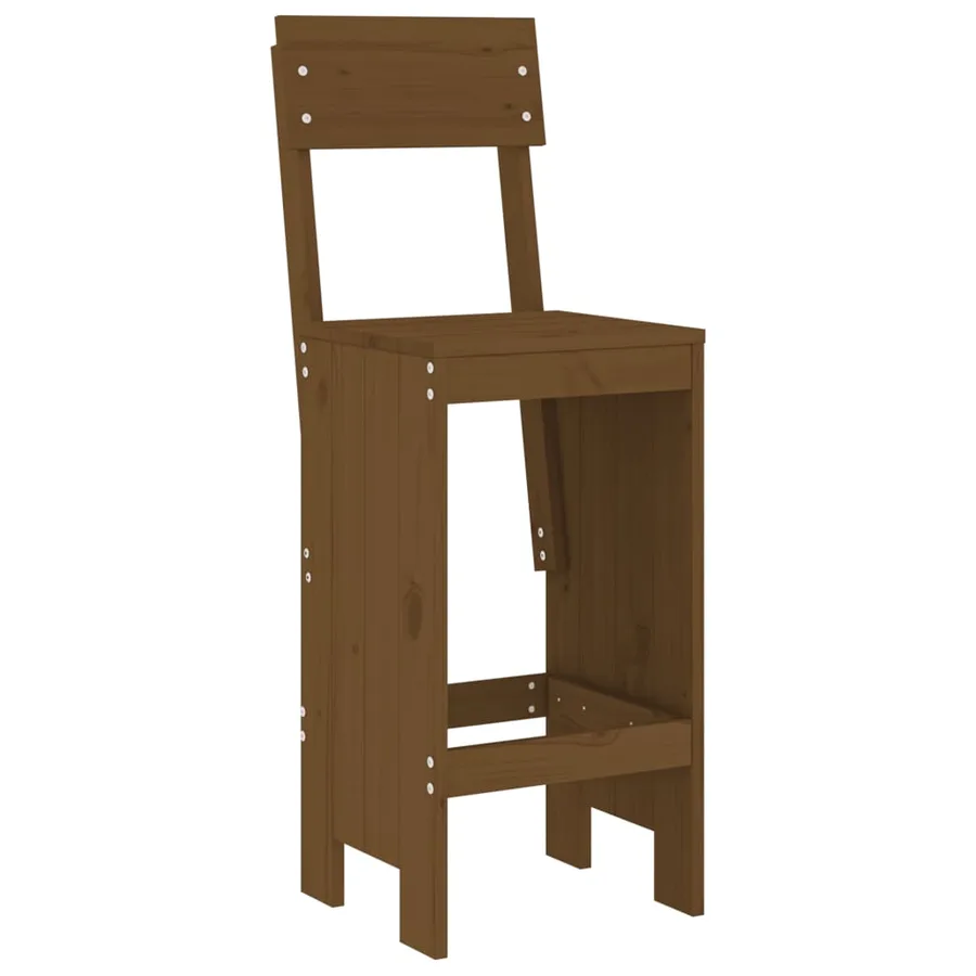 Ensemble de bar de jardin 5 pcs marron miel bois de pin massif - 4