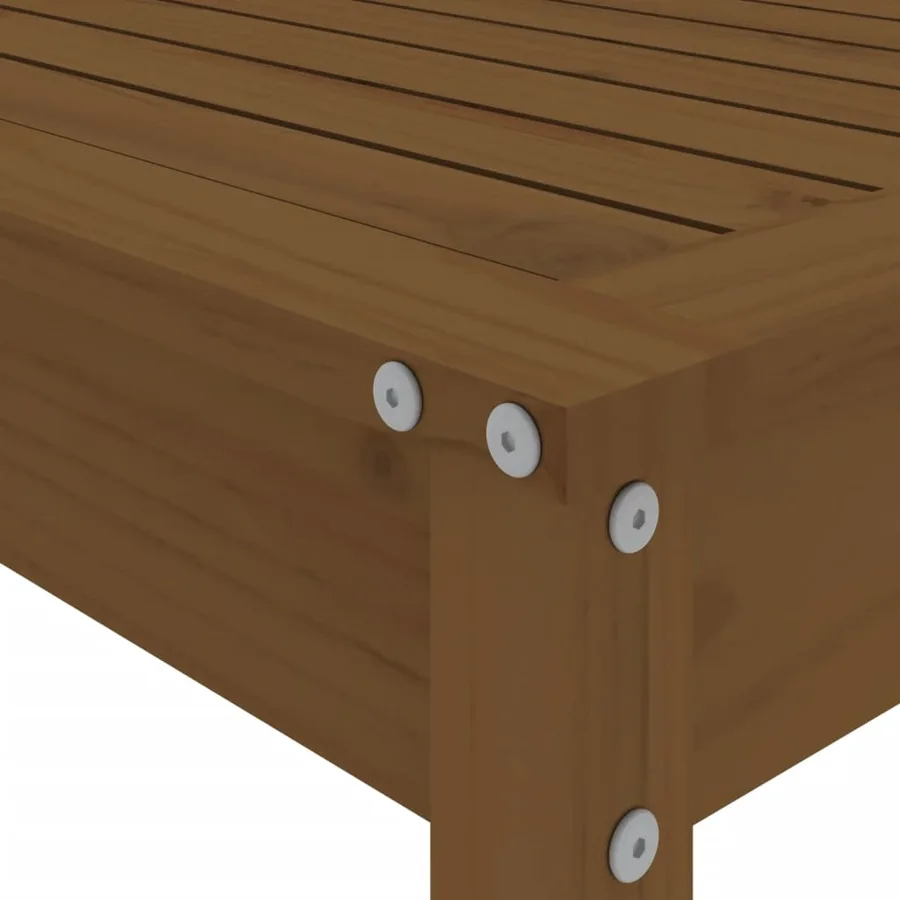 Ensemble de bar de jardin 5 pcs marron miel bois de pin massif - 7