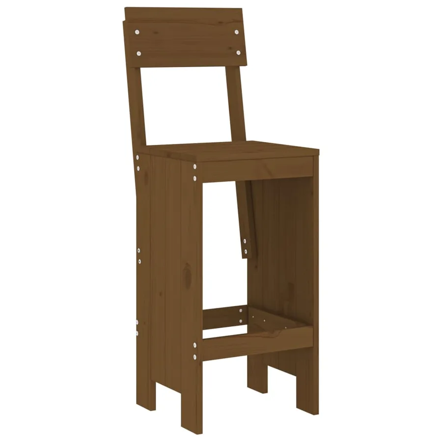 Ensemble de bar de jardin 7 pcs marron miel bois de pin massif - 4