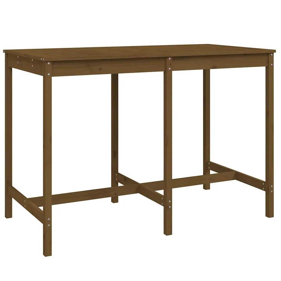 Ensemble de bar de jardin 7 pcs marron miel bois de pin massif - 6