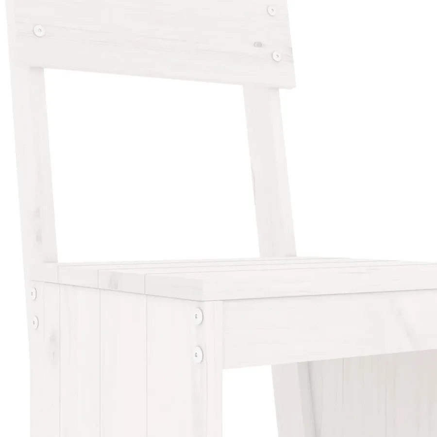 Ensemble de bar de jardin 5 pcs blanc bois massif de pin - 5