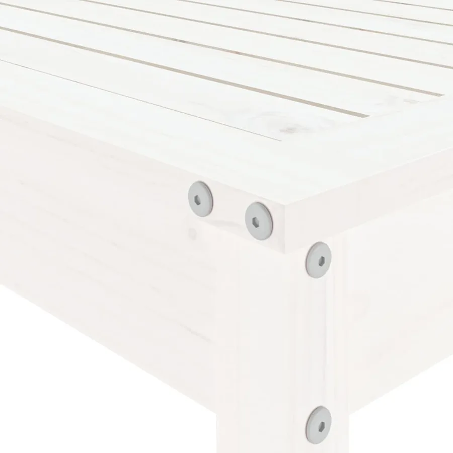 Ensemble de bar de jardin 5 pcs blanc bois massif de pin - 7
