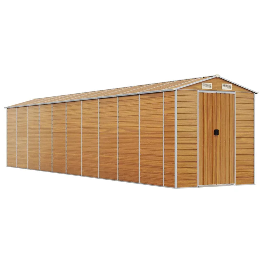 Abri de jardin marron clair 191x895x198 cm acier galvanisé - 2