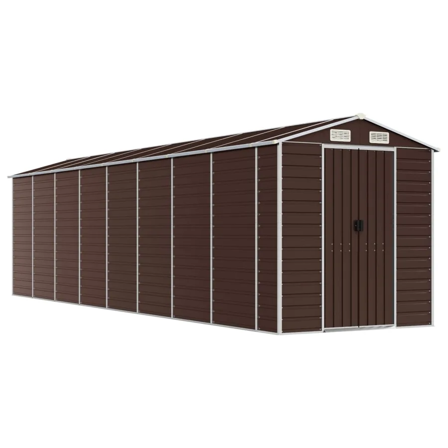 Abri de jardin marron 191x725x198 cm acier galvanisé - 2