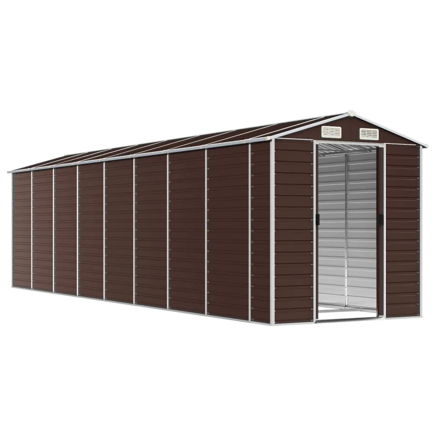 Abri de jardin marron 191x725x198 cm acier galvanisé - 3
