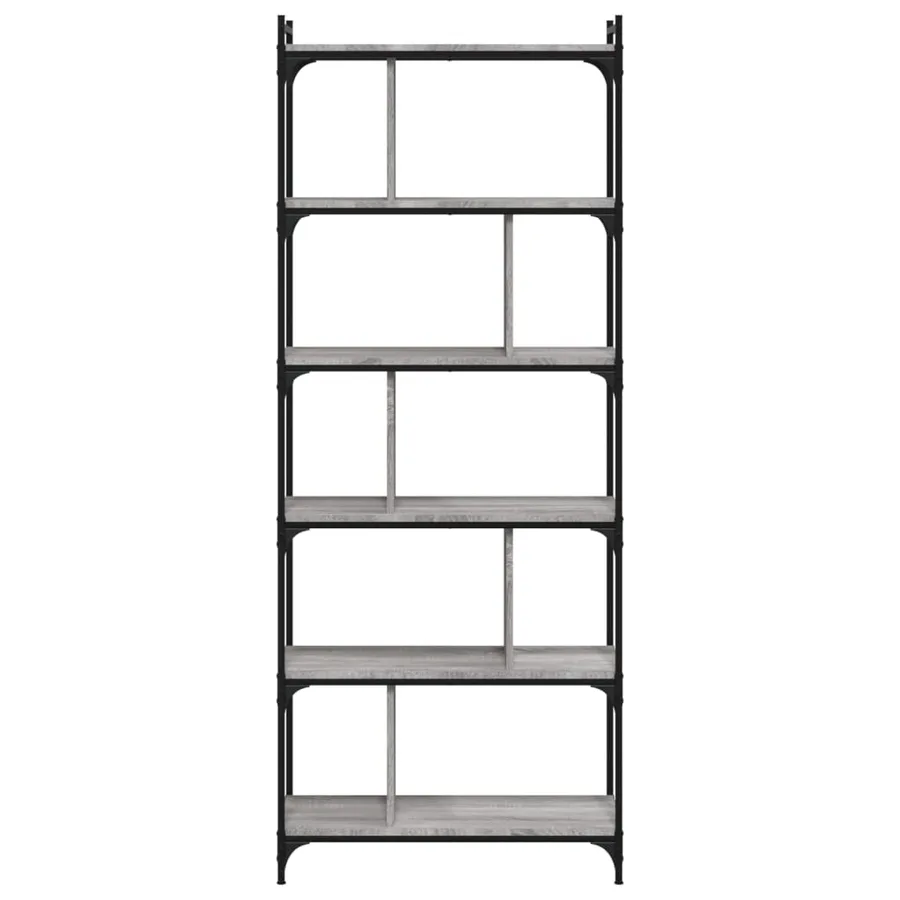 Bibliothèque 6niveaux sonoma gris 76x32x192cm bois d'ingénierie - 3