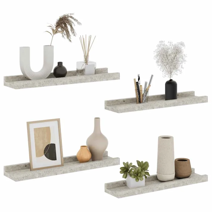 Étagères murales 4 pcs Gris béton 40x9x3 cm - 4