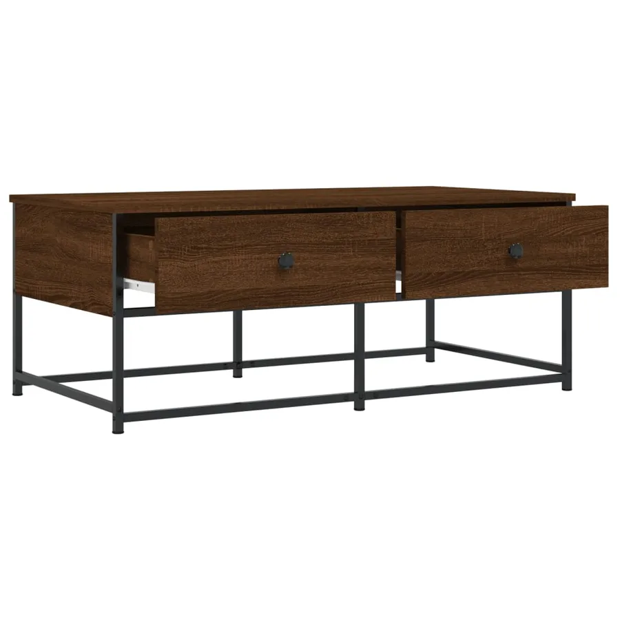 Table basse chêne marron 100x51x40 cm bois d'ingénierie - 5