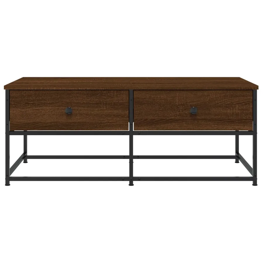 Table basse chêne marron 100x51x40 cm bois d'ingénierie - 6