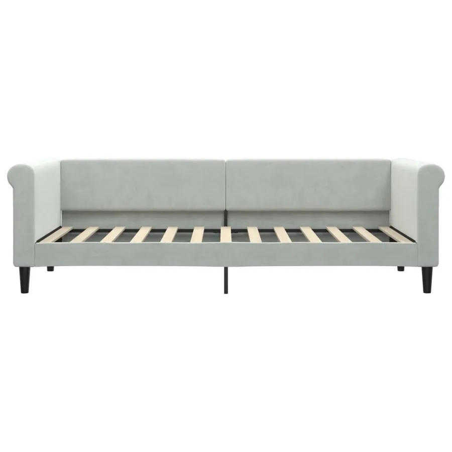 Lit de jour avec matelas gris clair 80x200 cm velours - 4