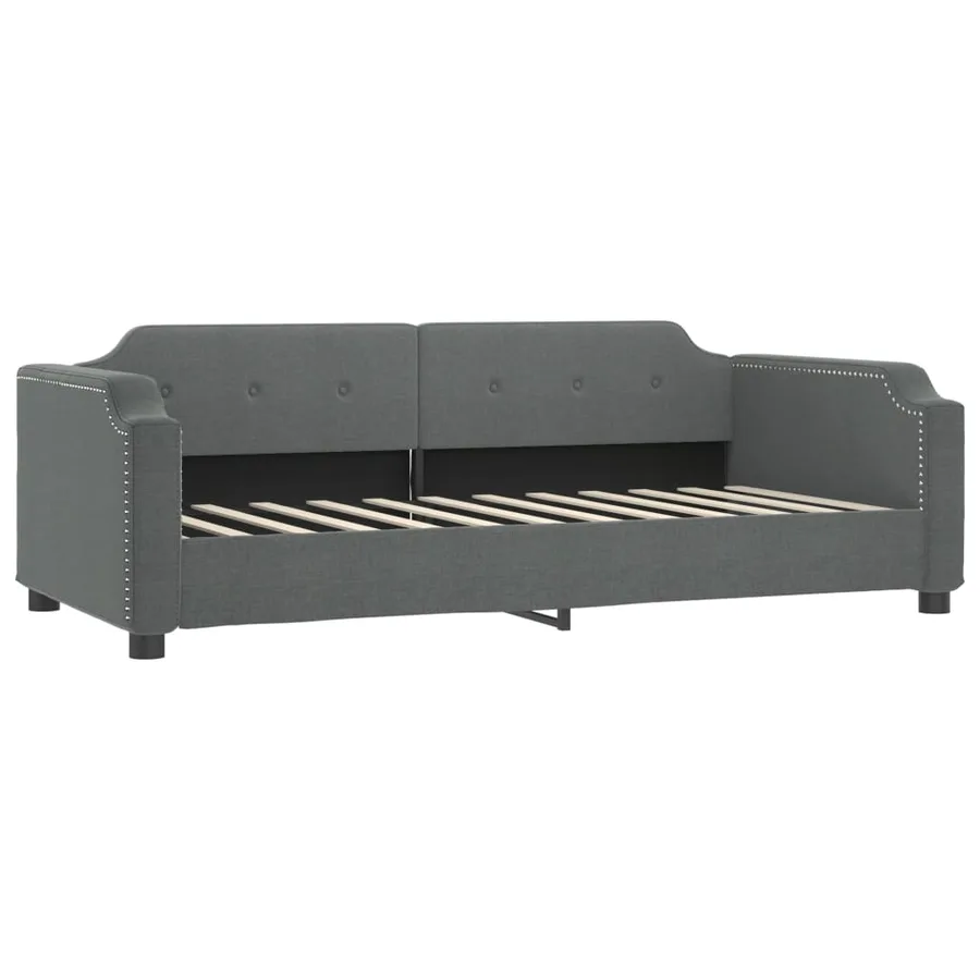 Lit de jour avec gigogne sans matelas gris foncé 80x200 cm - 5