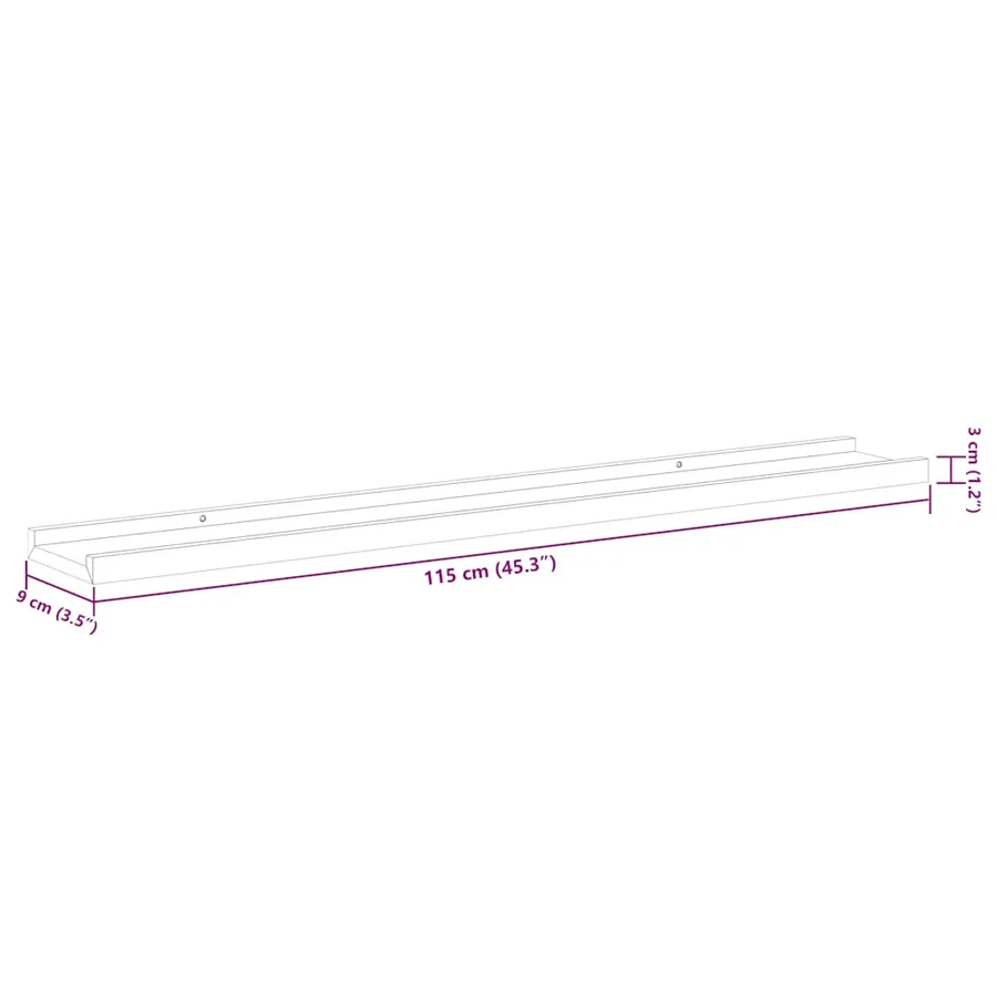 Étagères murales 4 pcs Blanc brillant 115x9x3 cm - 10
