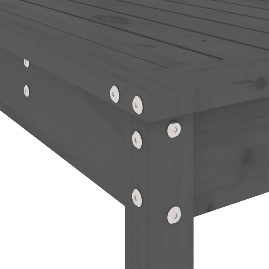 Ensemble de bar de jardin 3 pcs gris bois de pin massif - 7