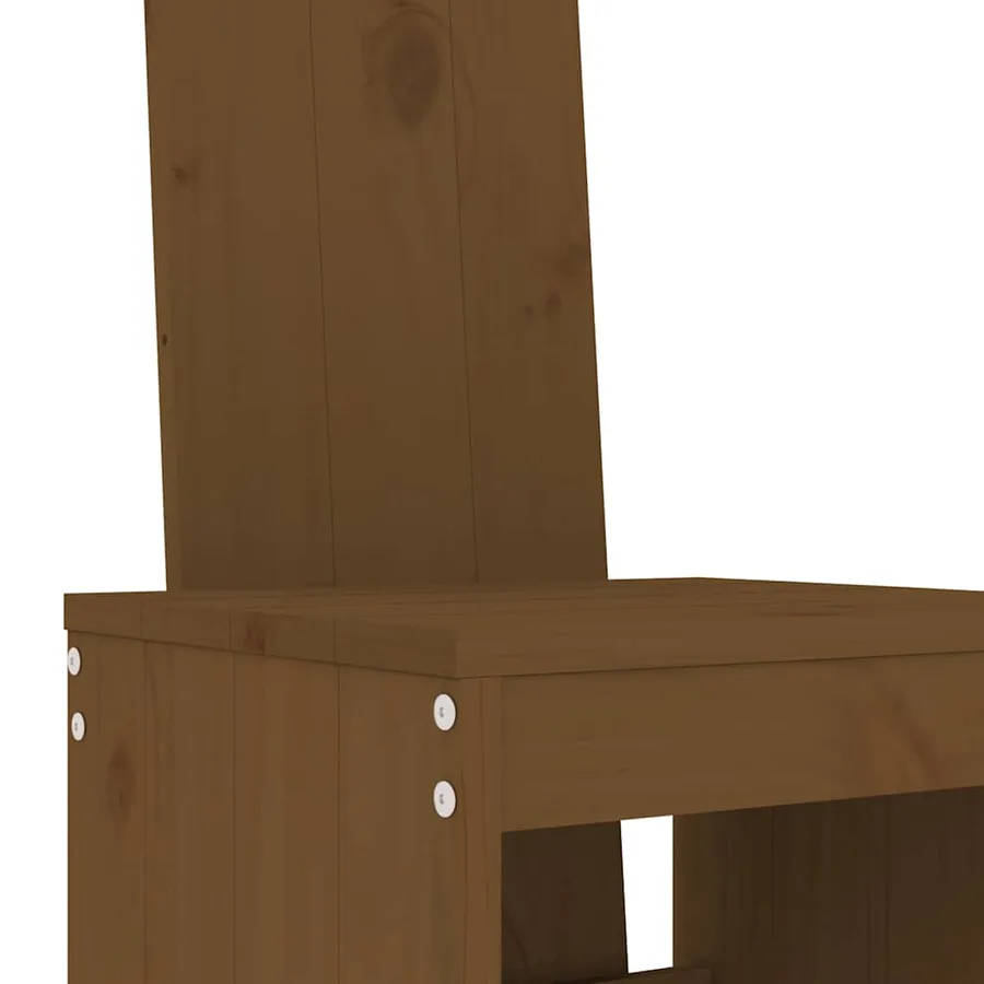 Ensemble de bar de jardin 5 pcs marron miel bois de pin massif - 5