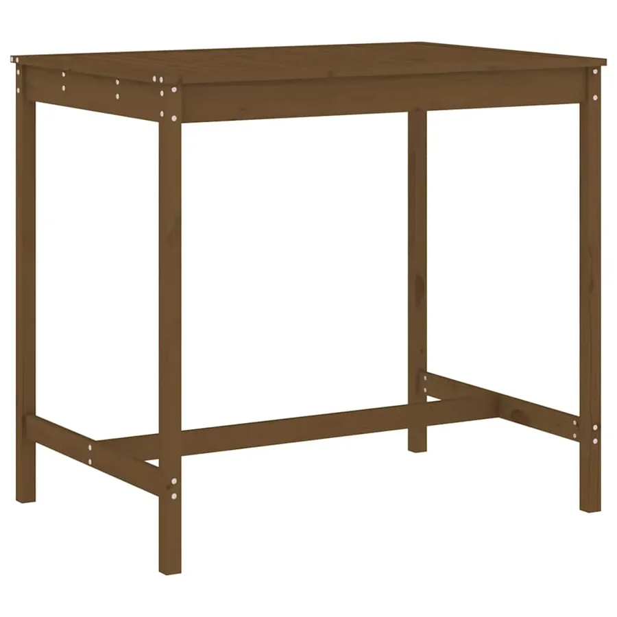 Ensemble de bar de jardin 5 pcs marron miel bois de pin massif - 6
