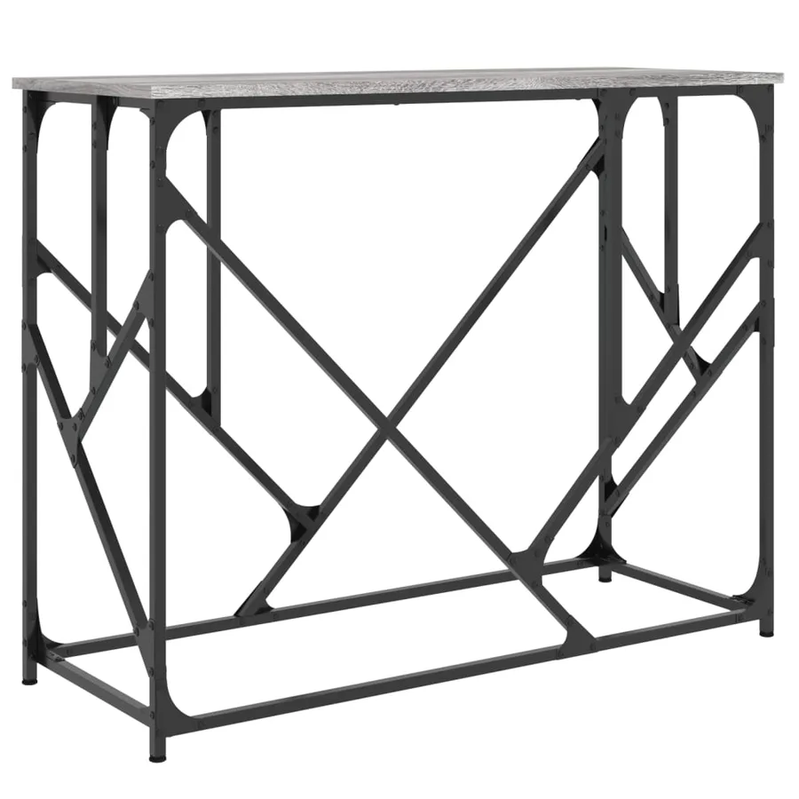 Table console sonoma gris 100x40x80 cm bois d'ingénierie - 2