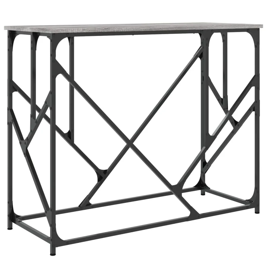 Table console sonoma gris 100x40x80 cm bois d'ingénierie - 6