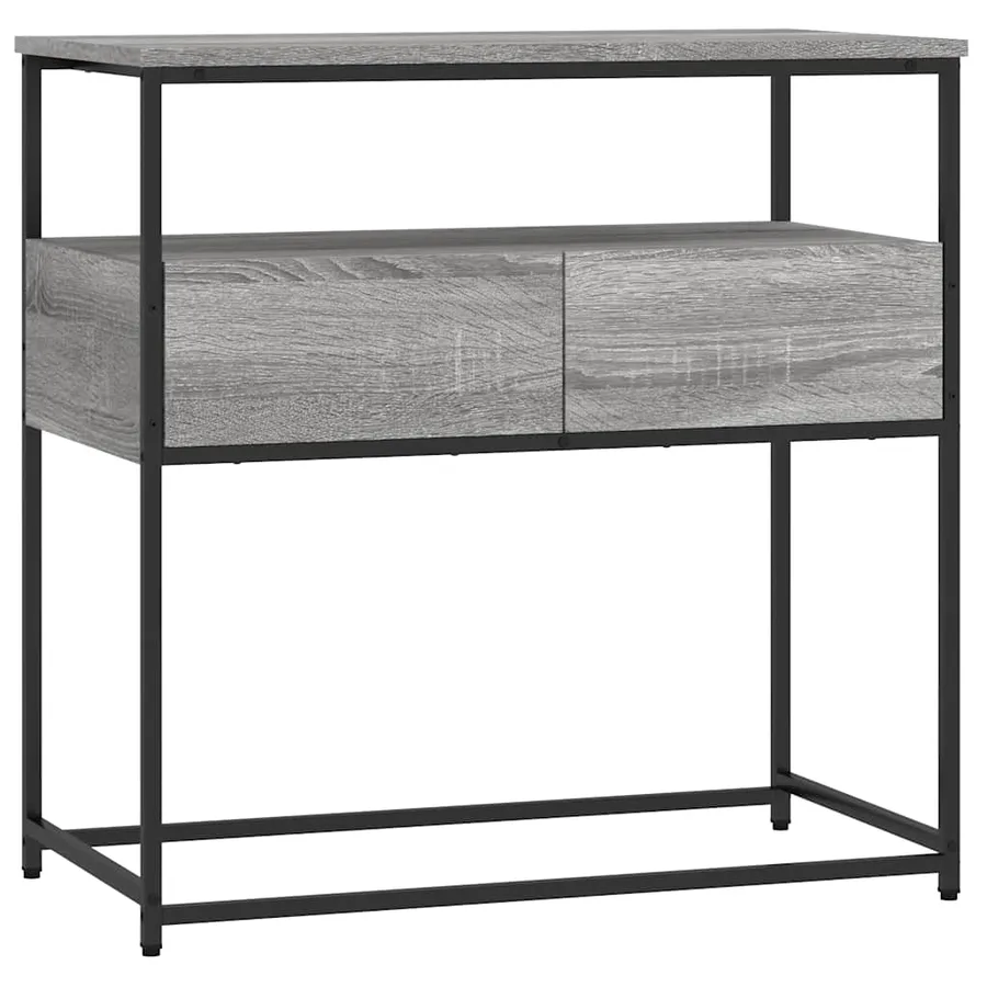 Table console sonoma gris 75x40x75 cm bois d'ingénierie - 2