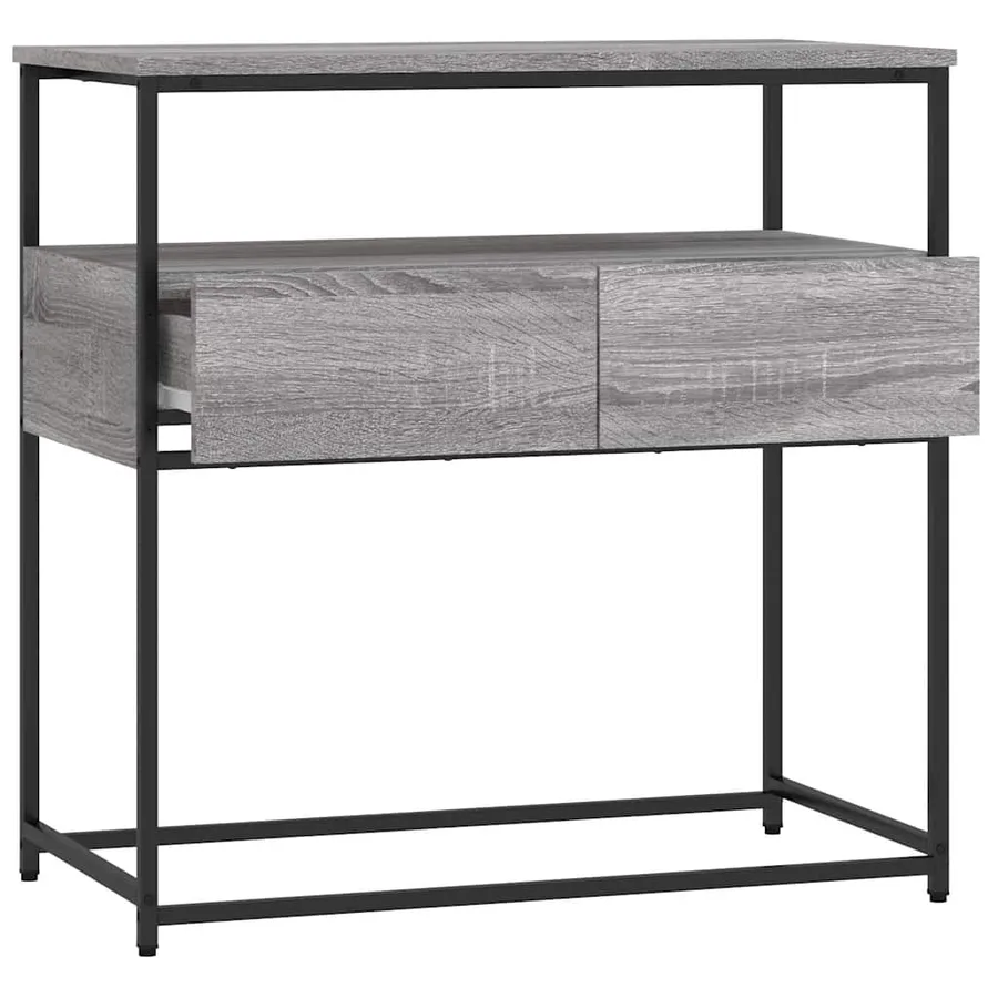 Table console sonoma gris 75x40x75 cm bois d'ingénierie - 5