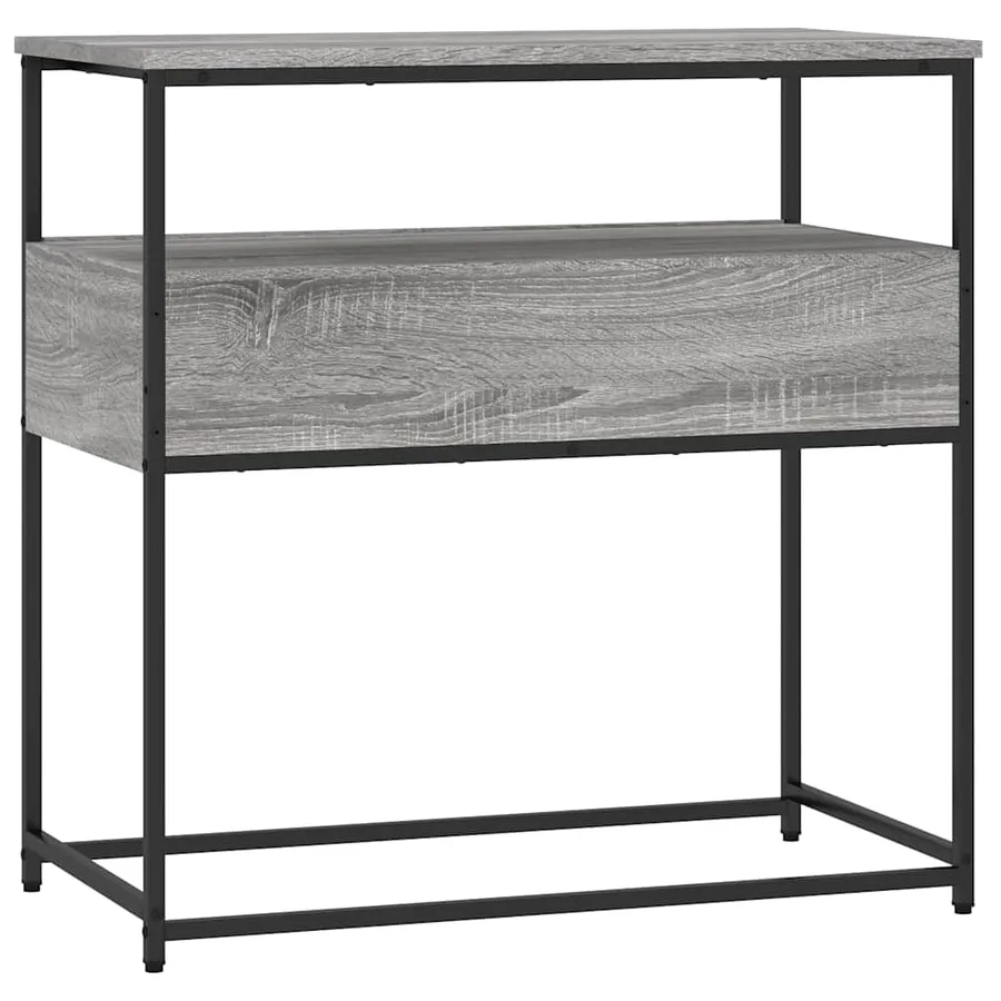 Table console sonoma gris 75x40x75 cm bois d'ingénierie - 8