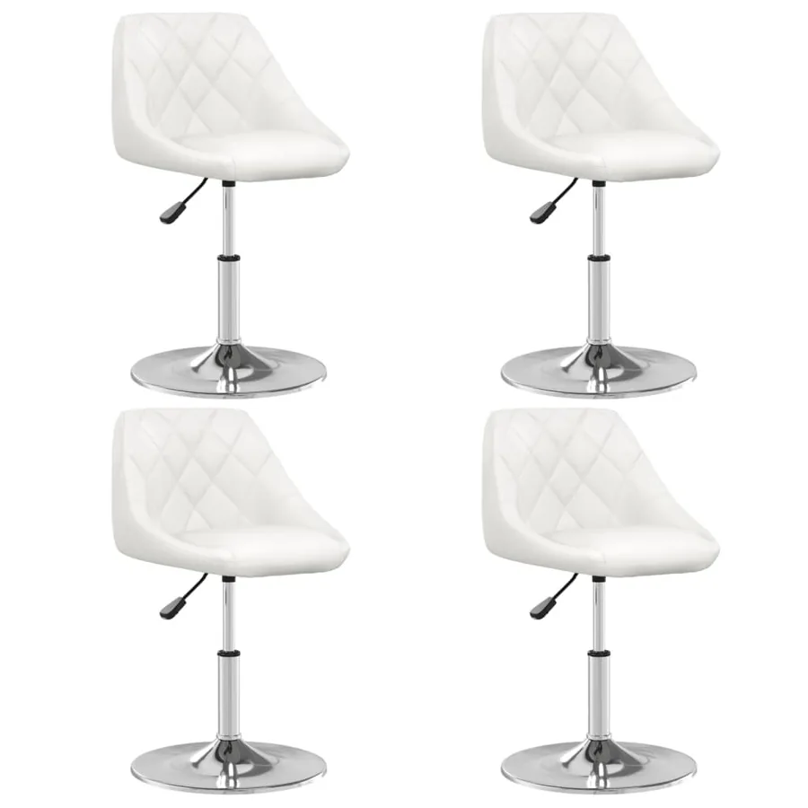 Chaises à manger lot de 4 blanc similicuir