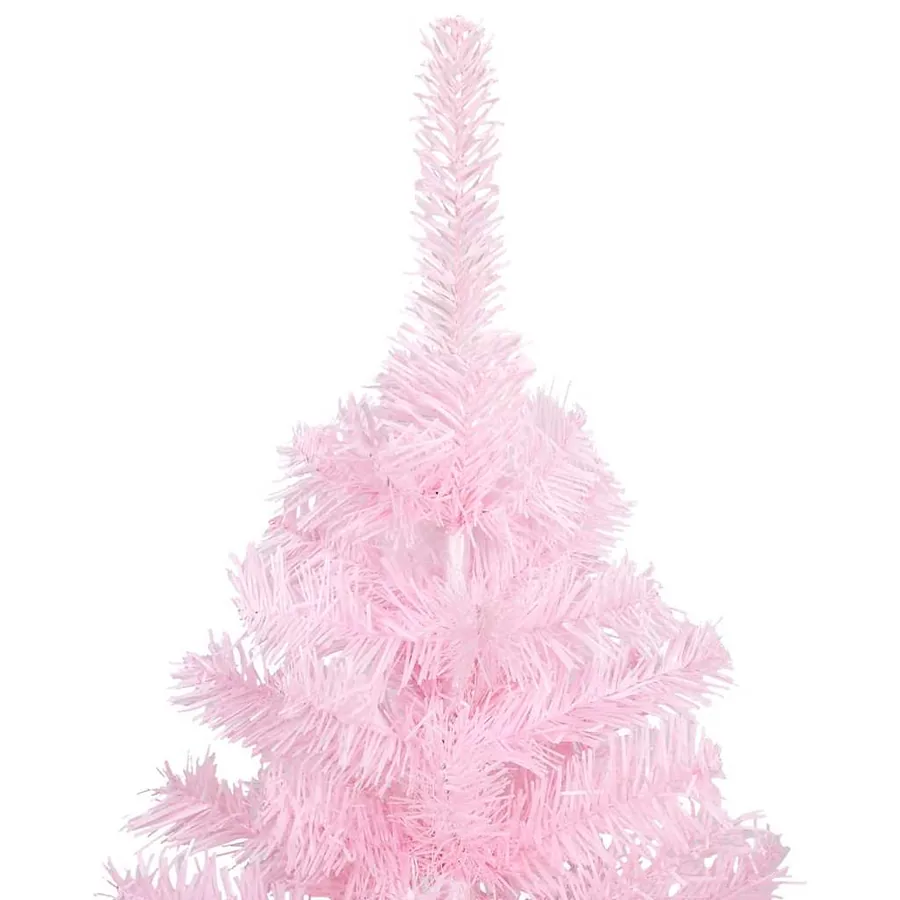 Arbre de Noël artificiel pré-éclairé et boules rose 120 cm PVC - 3