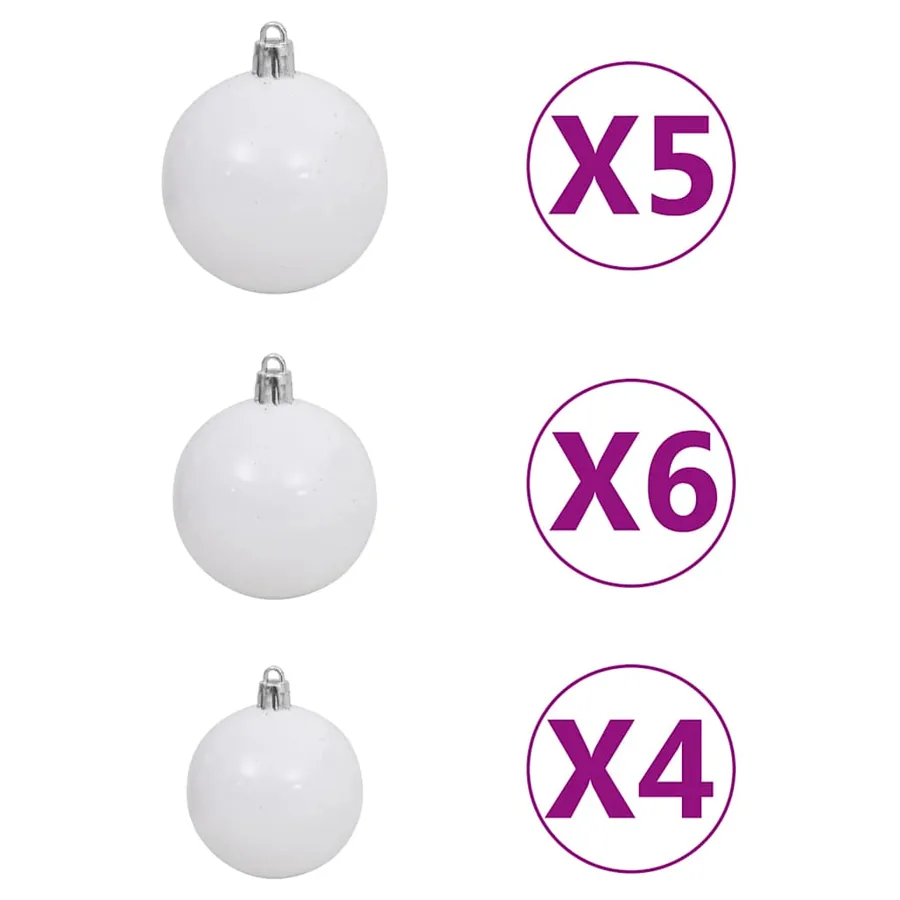 Arbre de Noël artificiel pré-éclairé et boules rose 120 cm PVC - 7