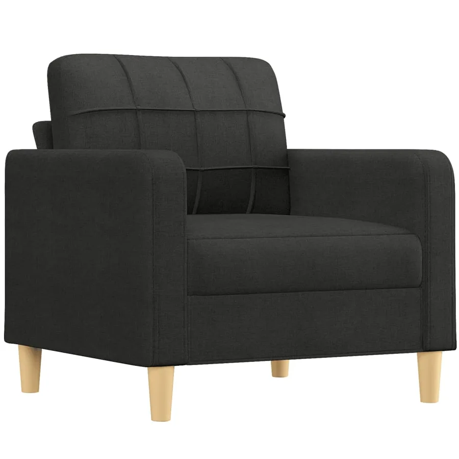 Ensemble de canapés 4 pcs avec coussins Noir Tissu - 3
