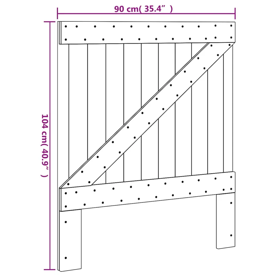 Tête de lit 90x104 cm bois massif de pin - 7