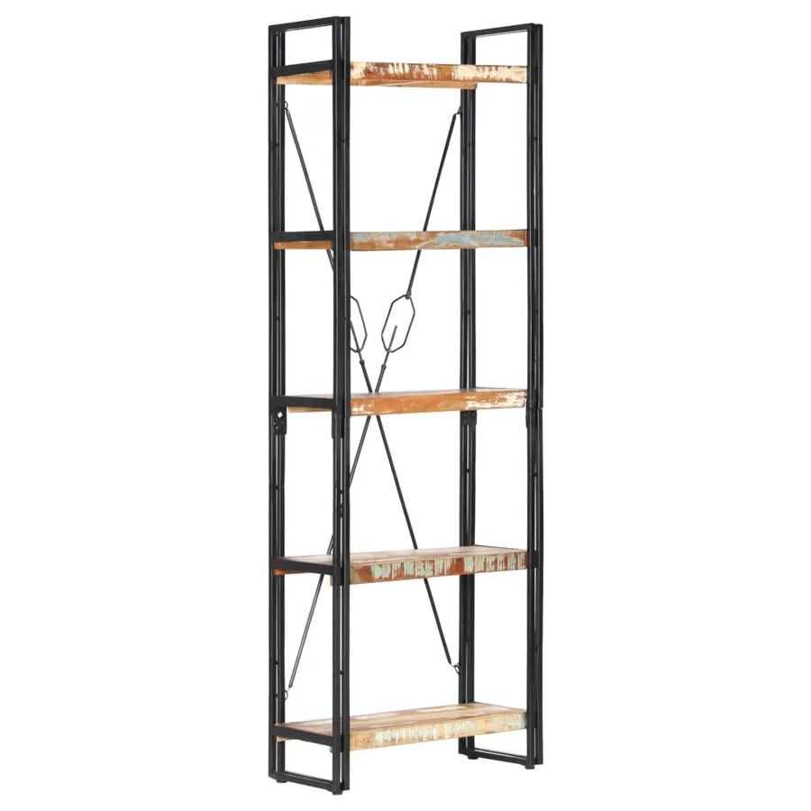Bibliothèque 5 niveaux 60x30x180 cm Bois solide de récupération - 10