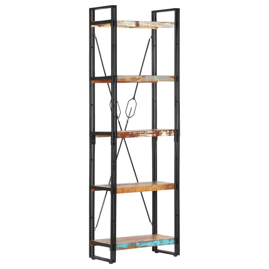 Bibliothèque 5 niveaux 60x30x180 cm Bois solide de récupération - 7