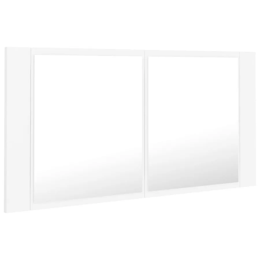 Armoire salle de bain à miroir LED Blanc 90x12x45 cm Acrylique - 8