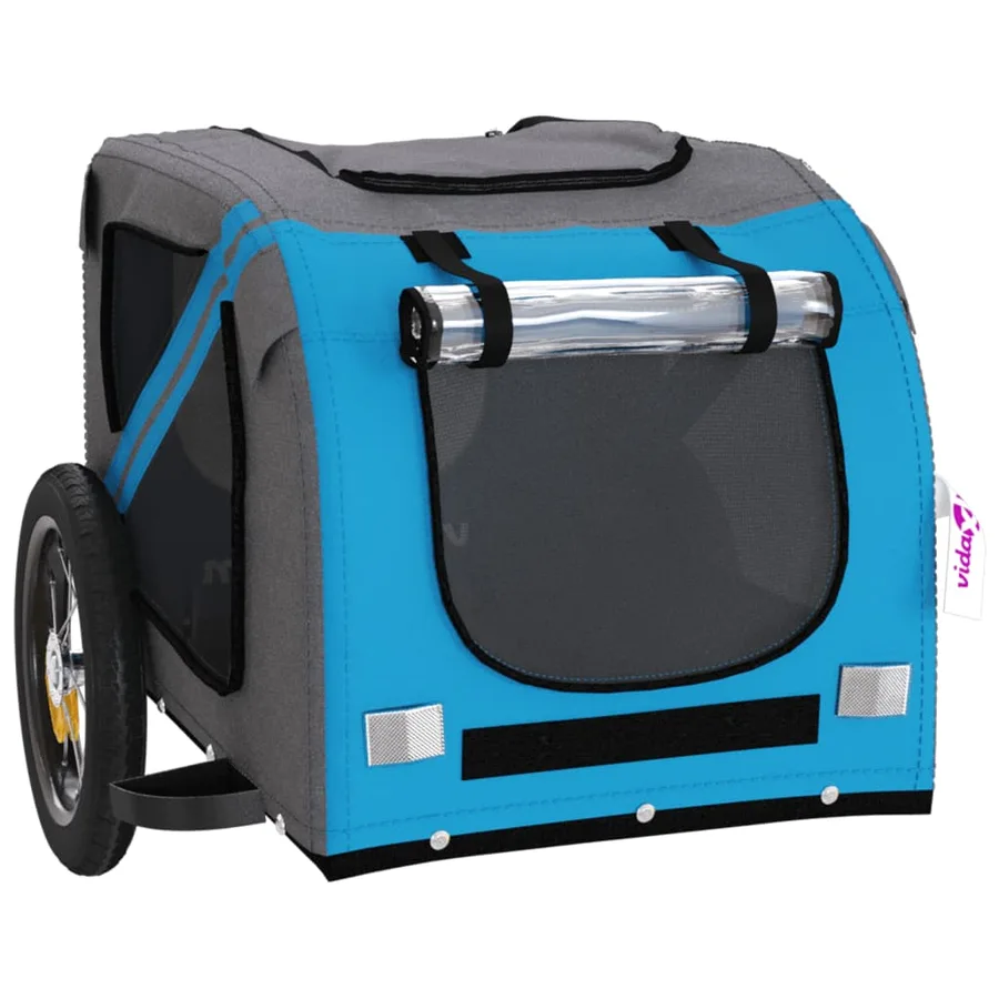 Remorque de vélo pour animaux de compagnie bleu et gris - 5