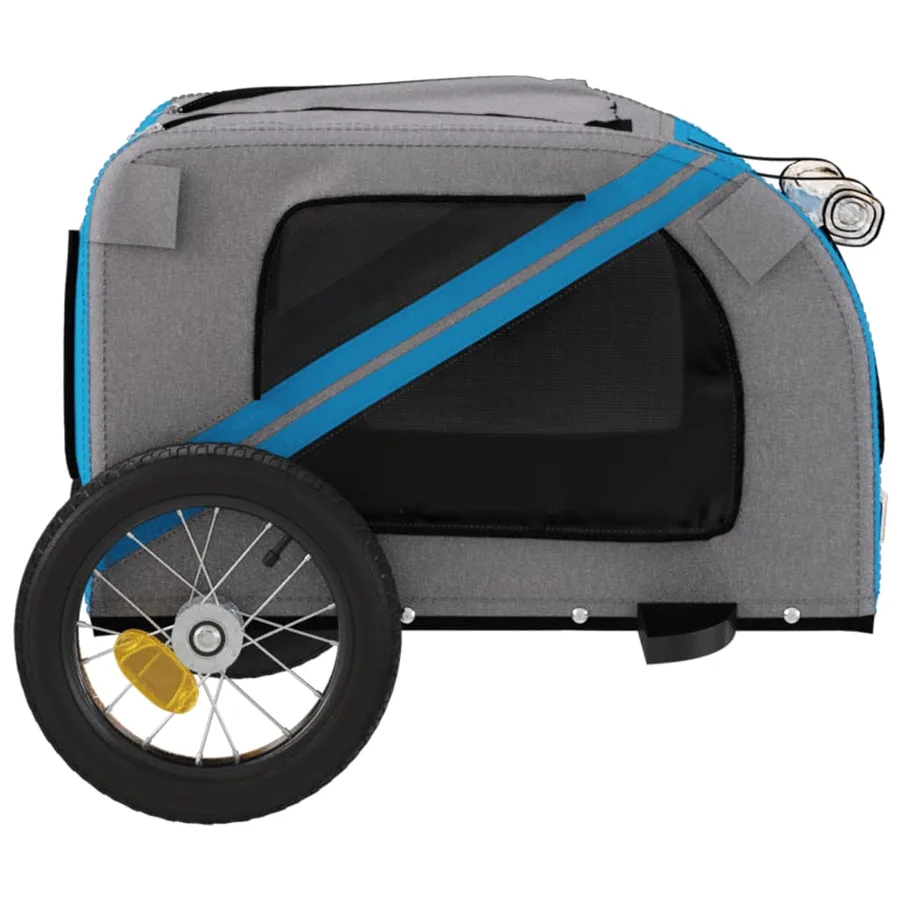 Remorque de vélo pour animaux de compagnie bleu et gris - 7