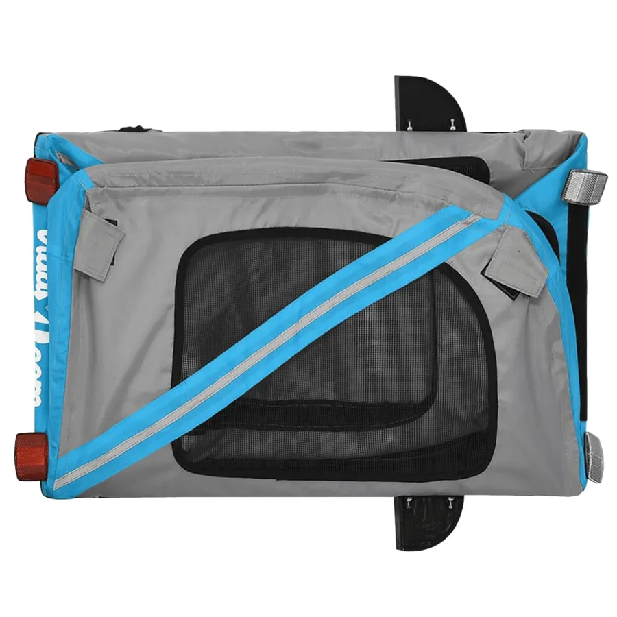 Remorque de vélo pour animaux de compagnie bleu et gris - 9