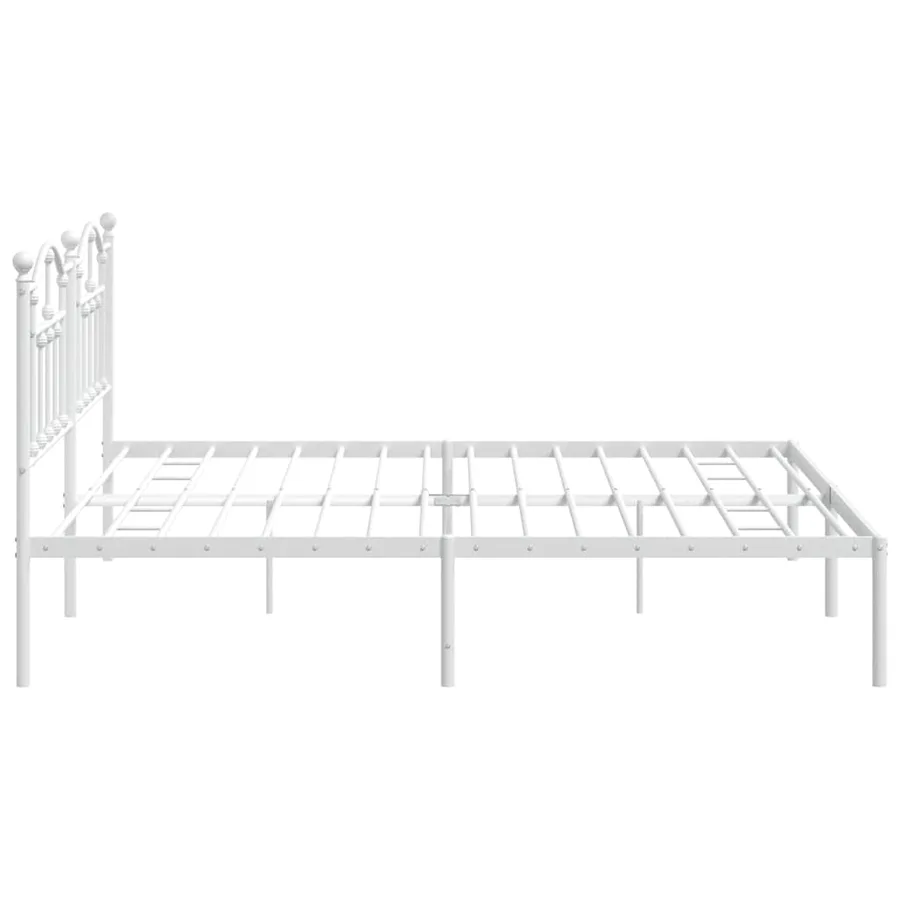 Cadre de lit métal sans matelas et tête de lit blanc 200x200 cm - 6