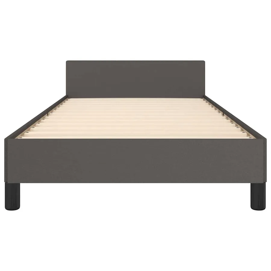 Cadre de lit avec tête de lit sans matelas gris 90x190 cm - 5