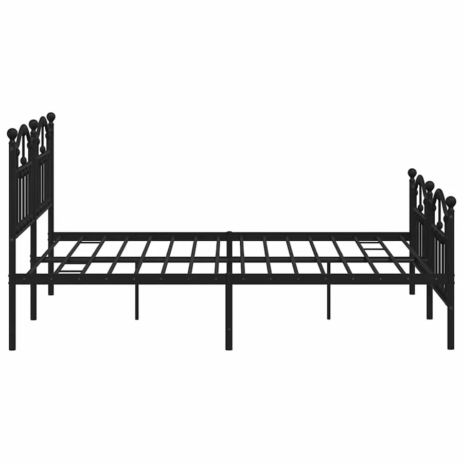 Cadre de lit métal sans matelas avec pied de lit noir 160x200cm - 6