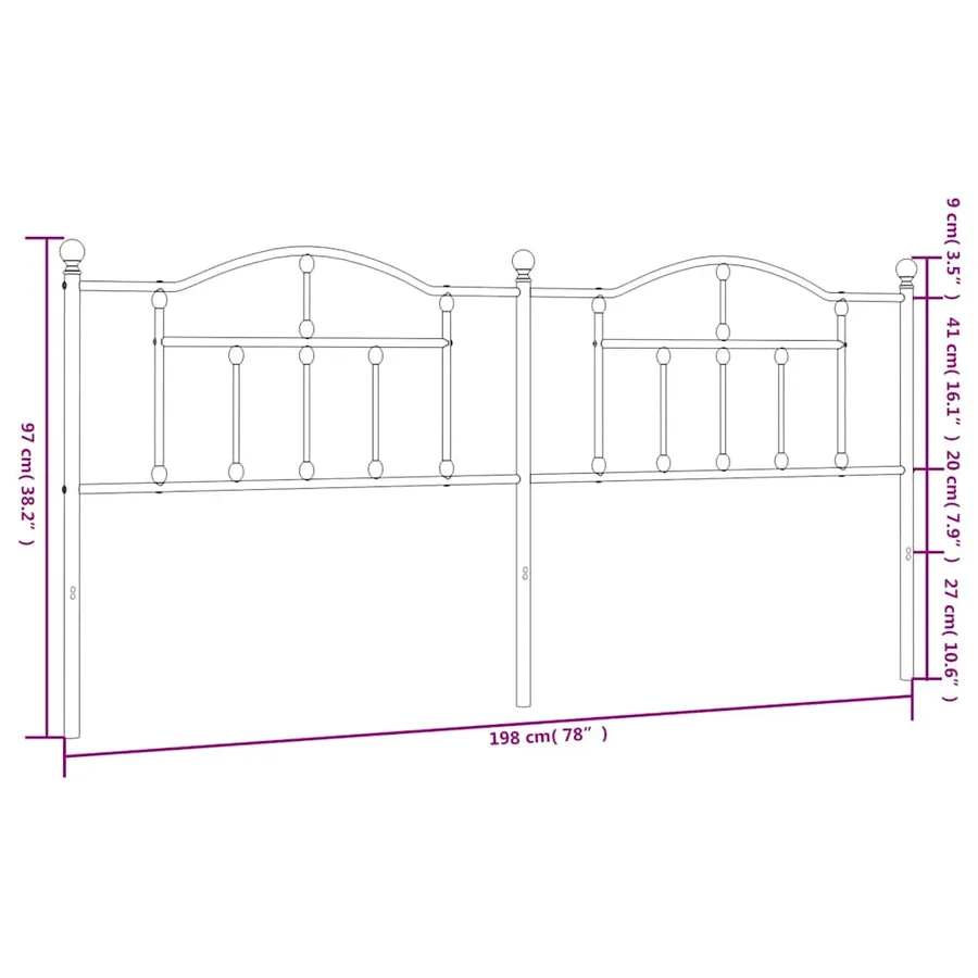 Tête de lit de remplacement métal blanc 193 cm - 7