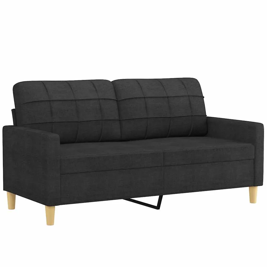 Canapé à 2 places Noir 140 cm Tissu - 2