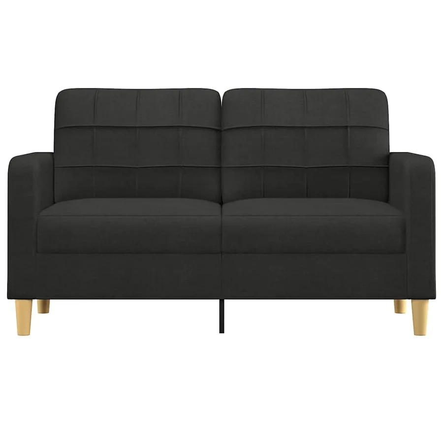 Canapé à 2 places Noir 140 cm Tissu - 3