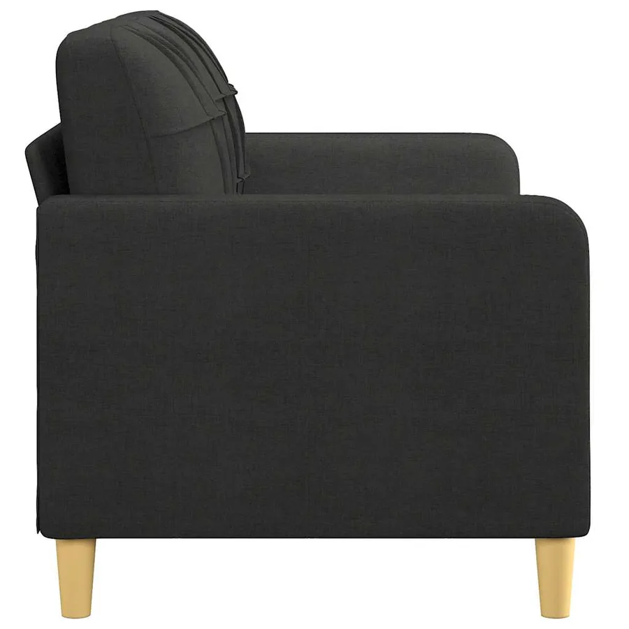 Canapé à 2 places Noir 140 cm Tissu - 4