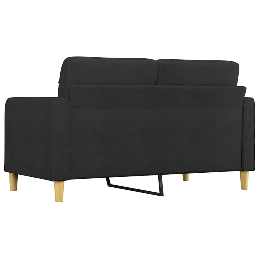 Canapé à 2 places Noir 140 cm Tissu - 5