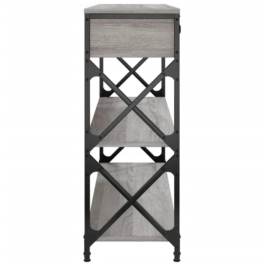 Table console sonoma gris 100x28x75 cm bois d'ingénierie - 7