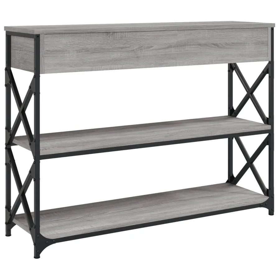 Table console sonoma gris 100x28x75 cm bois d'ingénierie - 8