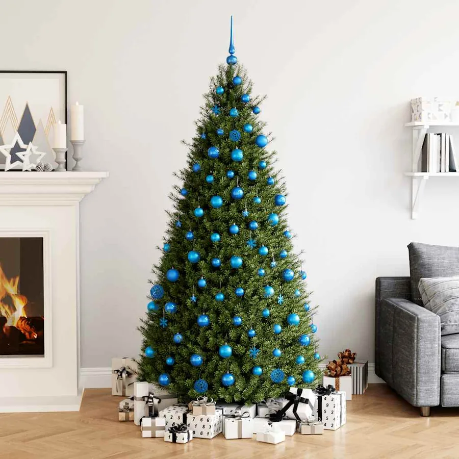 Ensemble de boules de Noël 111 pièces bleu polystyrène